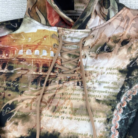 Jaded London Women's Renaissance AOP Y2K Hoodie Sweatshirt Sz 4 US, 36 EU - Picture 6 of 16